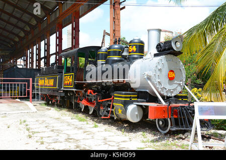 REMEDIOS, Kuba - Juli 27, 2016: Das Museum der Zuckerindustrie und Museum von Dampf in Remedios, ist eine alte kubanische Sugar Mill mit eigenen Bahn. Stockfoto