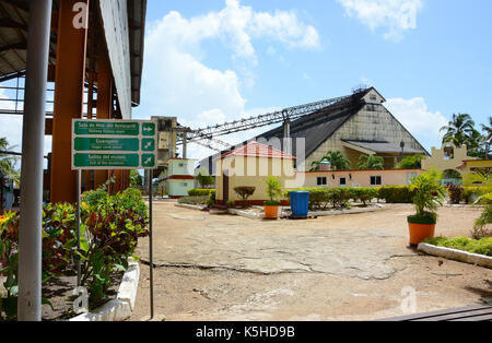 REMEDIOS, Kuba - Juli 27, 2016: Das Museum der Zuckerindustrie und Museum von Dampf in Remedios, ist eine alte kubanische Sugar Mill mit eigenen Bahn. Stockfoto