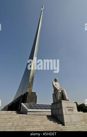 Konstantin Ziolkowski Statue, das Monument für die Eroberer des Weltraums, Moskau, Russland Stockfoto