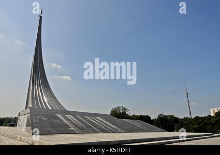 Konstantin Ziolkowski Statue, das Monument für die Eroberer des Weltraums, Moskau, Russland Stockfoto