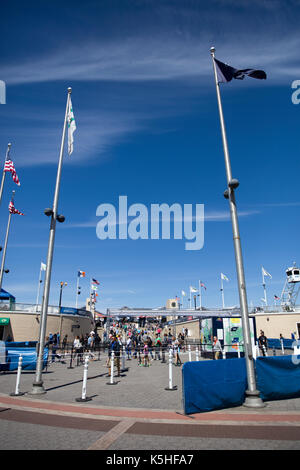 Detail vom US Open Tennis Turnier in New York, USA. Im Jahr 2017 war es Hel zwischen 22. August und 10. September. Stockfoto