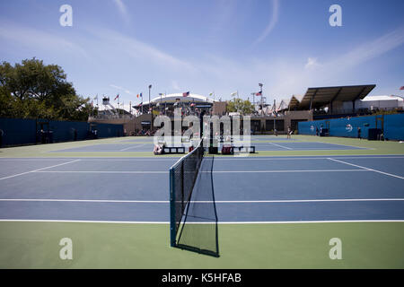 Detail vom US Open Tennis Turnier in New York, USA. Im Jahr 2017 war es Hel zwischen 22. August und 10. September. Stockfoto