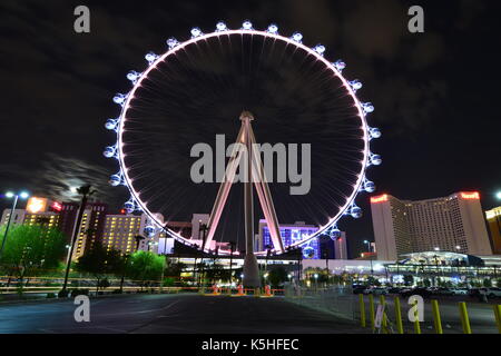 Das Linq in Las Vegas bei Nacht Stockfoto