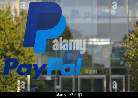 Hauptsitz von PayPal Holdings Inc. (ehemalige Tochtergesellschaft von eBay), San Jose, CA Stockfoto