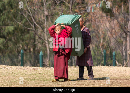 Chimi Lakhang (Tempel) in der Nähe von Lobesa, Punakha, westlichen Bhutan Stockfoto