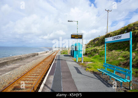 Llanaber Bahnhof, ein Wunsch, in der Nähe von Callander auf der Cambrian Küste Gwynedd North Wales UK Stockfoto