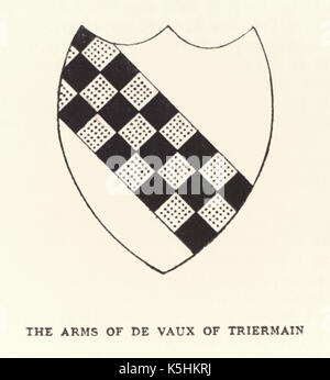 "Die Arme des de Vaux von Triermain;' die Arme des 12. Jahrhunderts Ritter Sir Roland de Vaux, der Exploits wurden in das Gedicht feierte, "die Braut von Triermain" in 1813 Geschrieben von Sir Walter Scott (1771-1832). Stockfoto