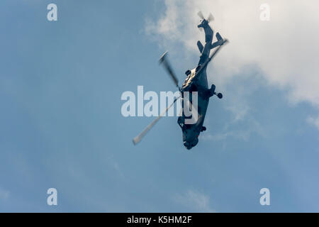 AugustaWestland AW159 der Hubschrauber Wildcat zeigt auf der ILA am Flughafen Schönefeld in Berlin 2016. Stockfoto