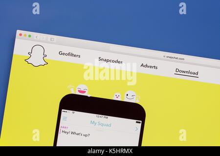 Snapchat Website auf einem Bildschirm Stockfoto