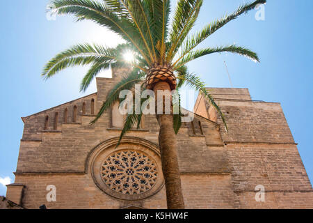 Altstadt Kirche Sant Jaume auf Mallorca. Alcudia Mallorca Balearen Spanien 28.06.2017 Stockfoto