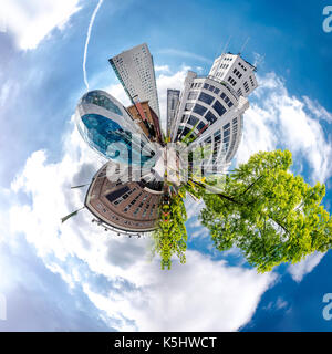 Little planet 360 Grad Bereich. Panorama der Stadt Eindhoven, Niederlande Stockfoto