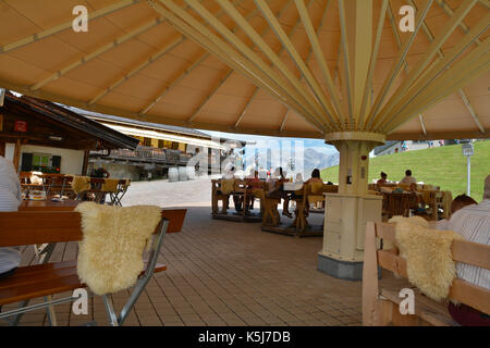 Streuboden Restaurant, serviert Spezialitäten aus der Region, in der Nähe der Zentrum von Fieberbrunn Bergbahnen im Skicircus Saalbach Hinterglemm Leogang Stockfoto