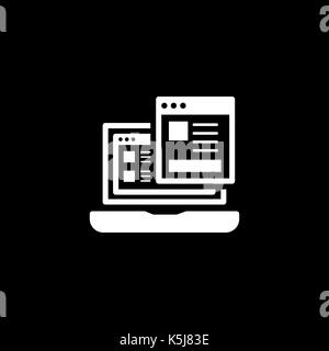 Landing Page Symbol. Flache Bauform. Stock Vektor