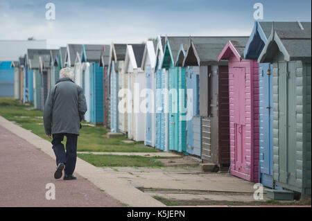 Strand Hütten am Meer brightlingsea, Essex, Großbritannien Stockfoto