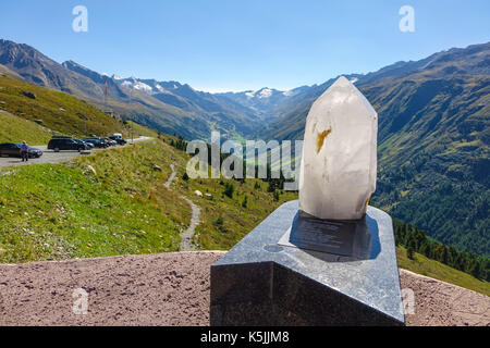 Timmelsjoch, Österreich Italien Grenze Stockfoto