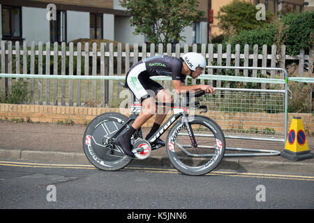 Jacob Scott, Anpost Chainrection, Tour durch Großbritannien Radrennen 2017 Stufe 5, individuelle zeitfahren, Clacton-on-Sea. Stockfoto