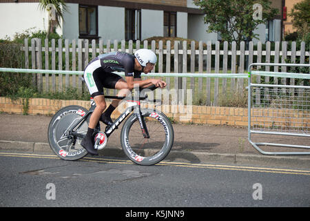 Jacob Scott, Anpost Chainrection, Tour durch Großbritannien Radrennen 2017 Stufe 5, individuelle zeitfahren, Clacton-on-Sea. Stockfoto