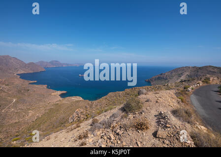 La Azohia Berglandschaft in Cartagena Bay, Region Murcia, Spanien. Stockfoto