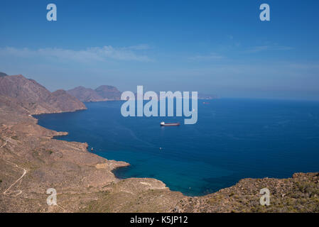 La Azohia Berglandschaft in Cartagena Bay, Region Murcia, Spanien. Stockfoto