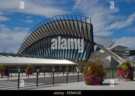 TGV-Bahnhof im Flughafen Lyon Saint Exupéry, Colombier-Saugnieu FR Stockfoto