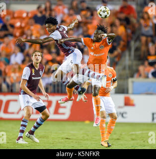 Houston, TX, USA. 9 Sep, 2017. Houston Dynamoduring ein Major League Soccer Spiel zwischen dem Houston Dynamo und die Colorado Rapids bei BBVA Compass Stadion in Houston, TX. Chris Brown/CSM/Alamy leben Nachrichten Stockfoto