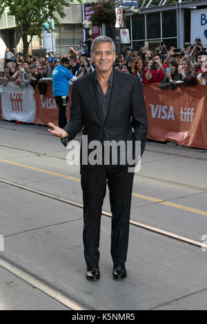 Toronto, Kanada. 09 Sep, 2017. George Clooney besucht die Premiere des uburbicon' während der 42 Toronto International Film Festival, tiff, an der Prinzessin von Wales Theatre in Toronto, Kanada, am 09. September 2017. - Keine LEITUNG SERVICE - Foto: Hubert Boesl/dpa/Alamy leben Nachrichten Stockfoto