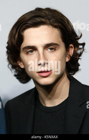Toronto, Kanada. 08 Sep, 2017. Timothee Chalamet während der "Rufen Sie mich, indem Sie ihren Namen "fotoauftrag während der 42 Toronto International Film Festival bei Bell Lightbox am September 08, 2017 in Toronto, Kanada | Verwendung der weltweiten Kredit: dpa/Alamy leben Nachrichten Stockfoto