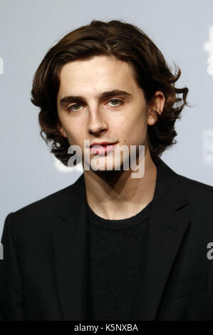 Toronto, Kanada. 08 Sep, 2017. Timothee Chalamet während der "Rufen Sie mich, indem Sie ihren Namen "fotoauftrag während der 42 Toronto International Film Festival bei Bell Lightbox am September 08, 2017 in Toronto, Kanada | Verwendung der weltweiten Kredit: dpa/Alamy leben Nachrichten Stockfoto
