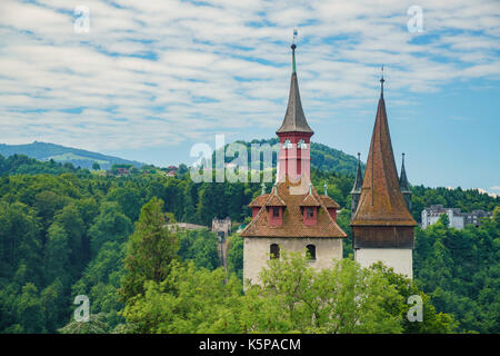 Die historische Luegislandturm und Wachturm Turm bei Luzern, Schweiz Stockfoto
