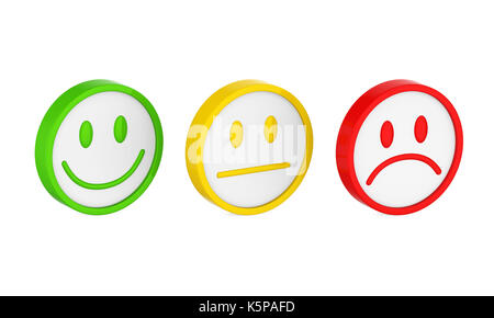 Smiley-Gesichter Icons isoliert Stockfoto
