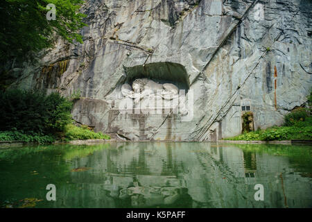 Die berühmte Löwendenkmal in Luzern (Luzern), Schweiz Stockfoto