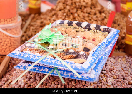 Typische Kuchen auf dem Markt Tiznit. Marokko Stockfoto