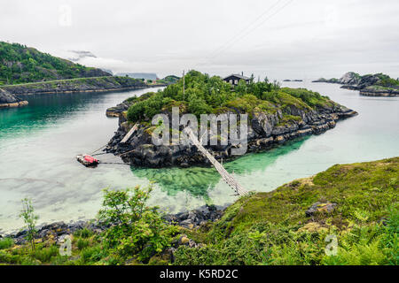 Einsames Haus auf der Insel Stockfoto