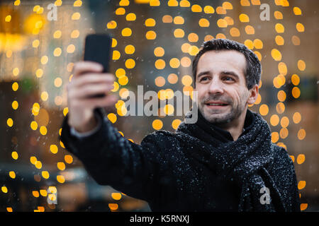 Die selfie im Freien Stockfoto