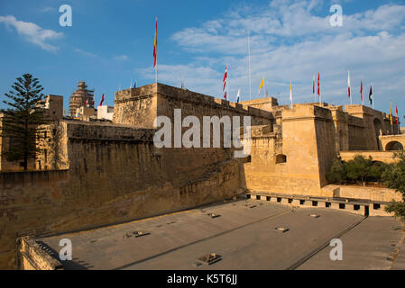 Portomaso, MALTA - 23. AUGUST 2017: Die Festung von St. Angelo ist ein großer geschützten fort in Portomaso, Malta, in der Mitte des Grand Harbour Stockfoto