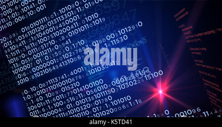 Abstrakter Hintergrund zu Big Data und Computerprogrammiercodes. Konzept des Informations- und Technologiegeschäfts. Stockfoto
