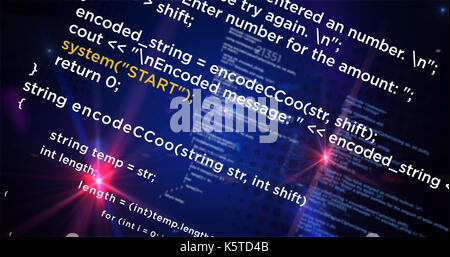 Computer Programmierung code und Technologie Konzept. Grosse Daten und Software abstrakt Hintergrund. Stockfoto
