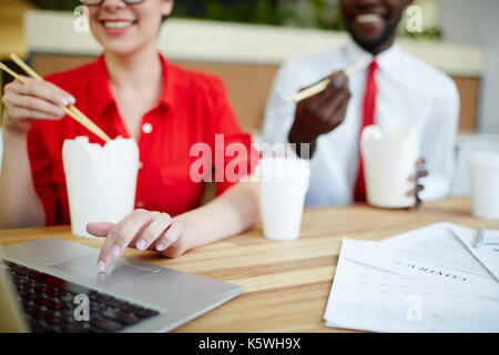 Spaß beim Mittagessen Stockfoto