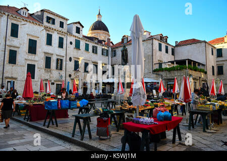 Auf der Gundulic Square in Dubrovnik Altstadt, Markt Stockfoto