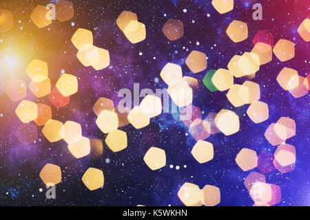 Festliche Weihnachten Hintergrund. Elegante abstrakt Hintergrund mit Lichtern und Sternen Stockfoto