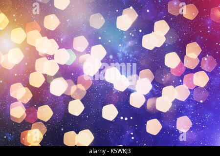 Festliche Weihnachten Hintergrund. Elegante abstrakt Hintergrund mit Lichtern und Sternen Stockfoto