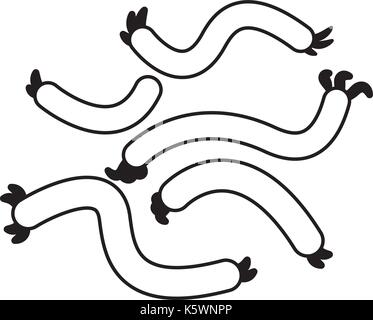 Escherichia coli Virus Symbol, outline Style Stock Vektor