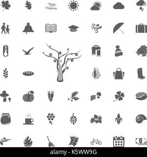 Eine Reihe von Vektor Symbol für den Herbst, Herbst, Speicher, Mais, Pilze, Kürbis, Ahorn, etc. Vector Herbst eingestellt Icons Stock Vektor