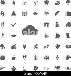 Symbol der Wolken. Vektor Herbst eingestellt Icons Stock Vektor