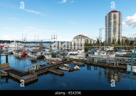 Eine horizontale Ansicht von Nanaimo Hafen Stockfoto