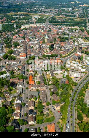 Innenstadt Dorsten Westgraben und Südgraben, Stadtmauern, Marktplatz, St. Agatha Kirche, Altes Rathaus, Dorsten, Ruhrgebiet, Nordrhein-Westfalen Stockfoto