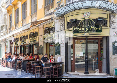 Pepa y Pepe Tapas Bar, Malaga, Spanien Stockfoto