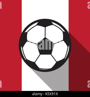 Fußball-Ikone mit Kanada Flagge im Hintergrund, lange Schatten Vektor Stock Vektor