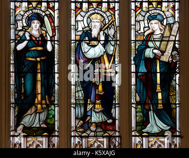 Osten Fenster Glasmalerei, St. Mary's Church, Anstey, Leicestershire, England, Großbritannien Stockfoto