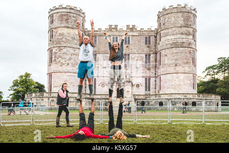 Lulworth Castle, Dorset, Großbritannien. 10 Sep, 2017. Tag 4 - bestival Music Festival kehrt 2017 in der neuen Heimat, Lulworth Castle. Credit: Wird Bailey/Alamy leben Nachrichten Stockfoto